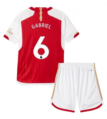 Arsenal Gabriel Magalhaes #6 Hjemmebanesæt Børn 2023-24 Kort ærmer (+ korte bukser)